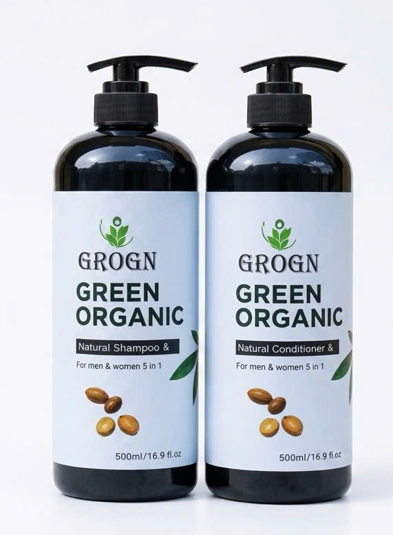 Dầu gội xả siêu mượt phục hồi GROGN Green Organic hương nước hoa 500ml 1000ml ( mẫu mới)