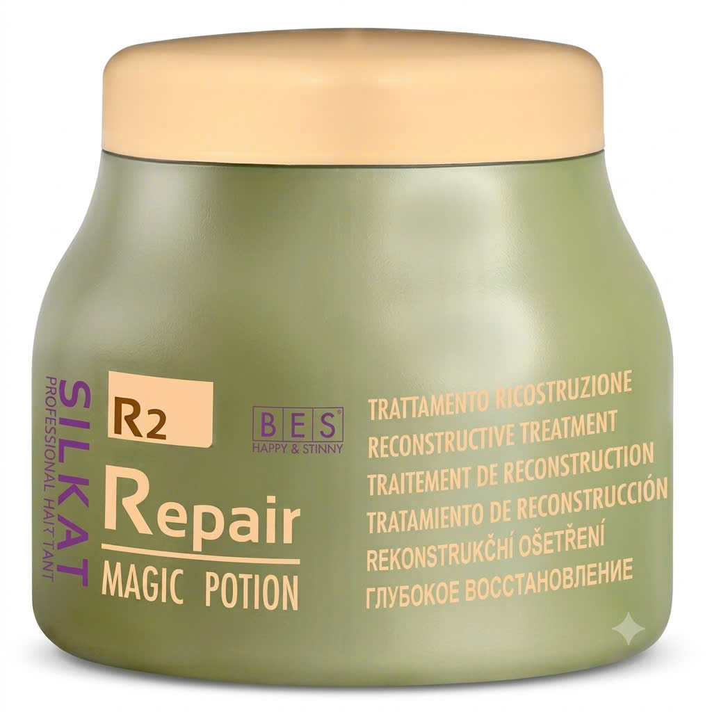 DẦU GỘI VÀ DẦU HẤP BES SILKAT REPAIR R1 VÀ R2 1000ML - 500ML