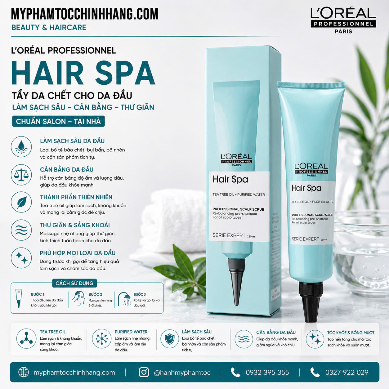 Tẩy Tế Bào Chết Cho Da Đầu Hair Spa L'oreal 150ml