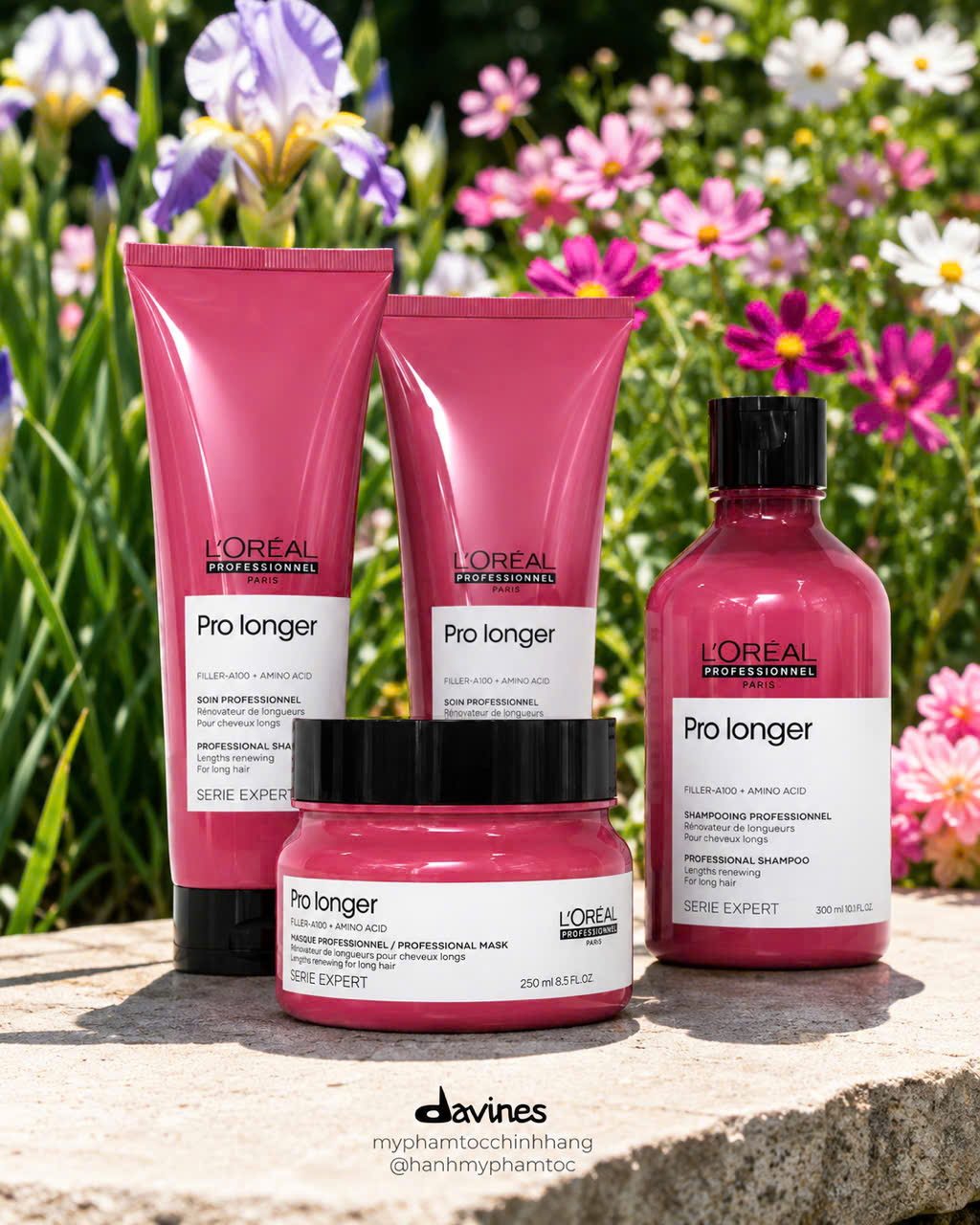 Bộ dầu gội xả hấp tóc L'Oréal Professionnel Pro Longer dành cho tóc dài yếu, ngọn tóc mảnh và dễ gãy