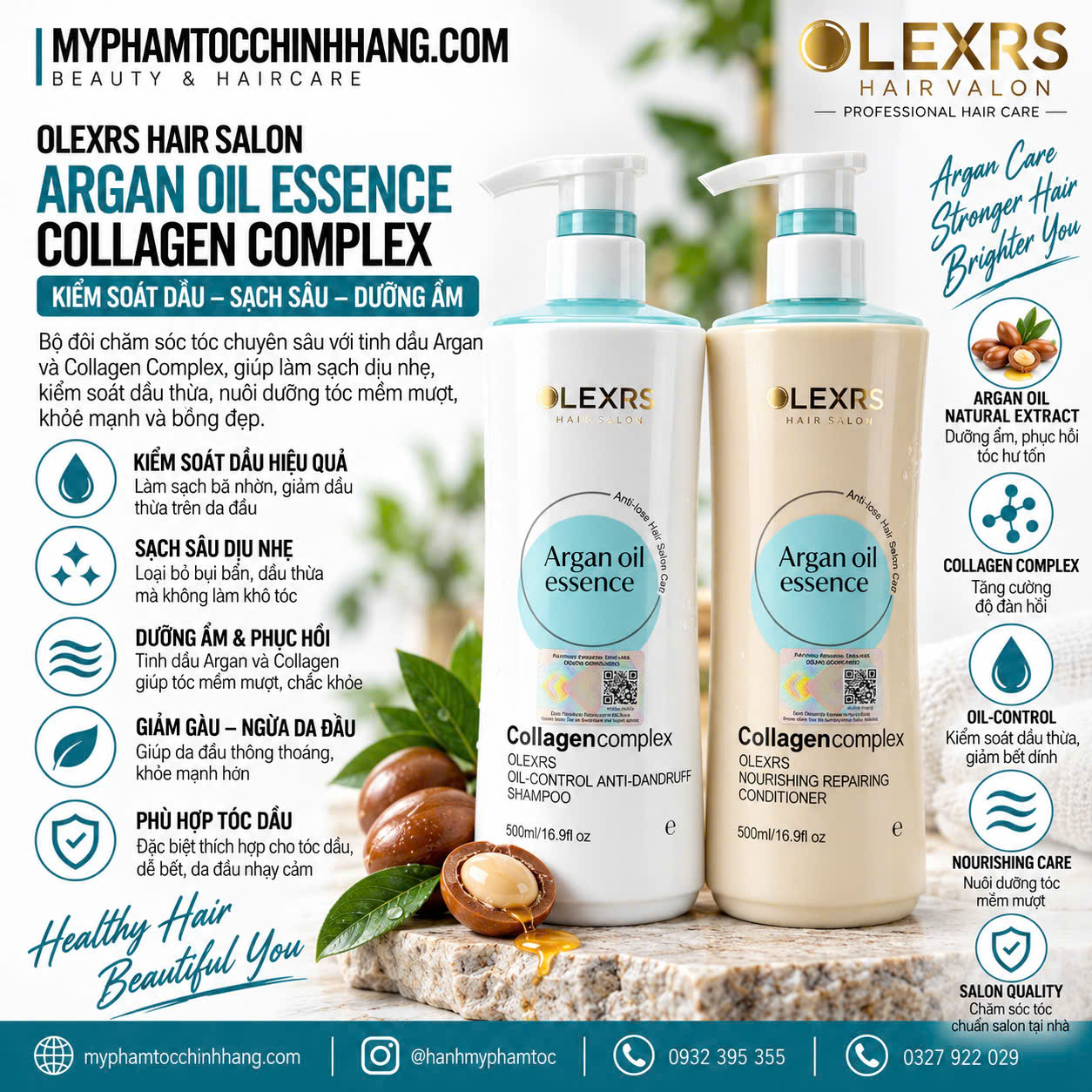 Dầu gội xả Olexrs mẫu mới nhất 2024 500ml - 960ml