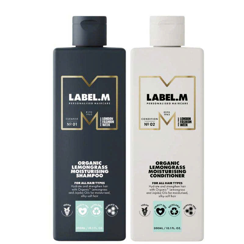 Dầu gội & dầu xả dưỡng ẩm hương sả chanh hữu cơ Label.m  Organic Lemongrass Moisturising 300ML 1000ML