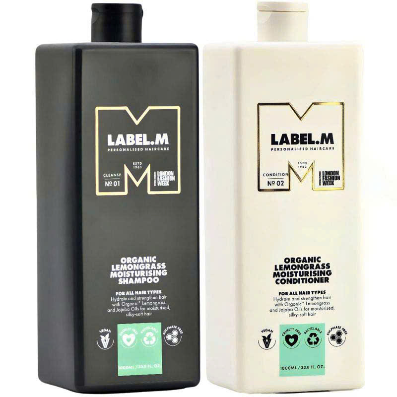 Dầu gội & dầu xả dưỡng ẩm hương sả chanh hữu cơ Label.m  Organic Lemongrass Moisturising 300ML 1000ML
