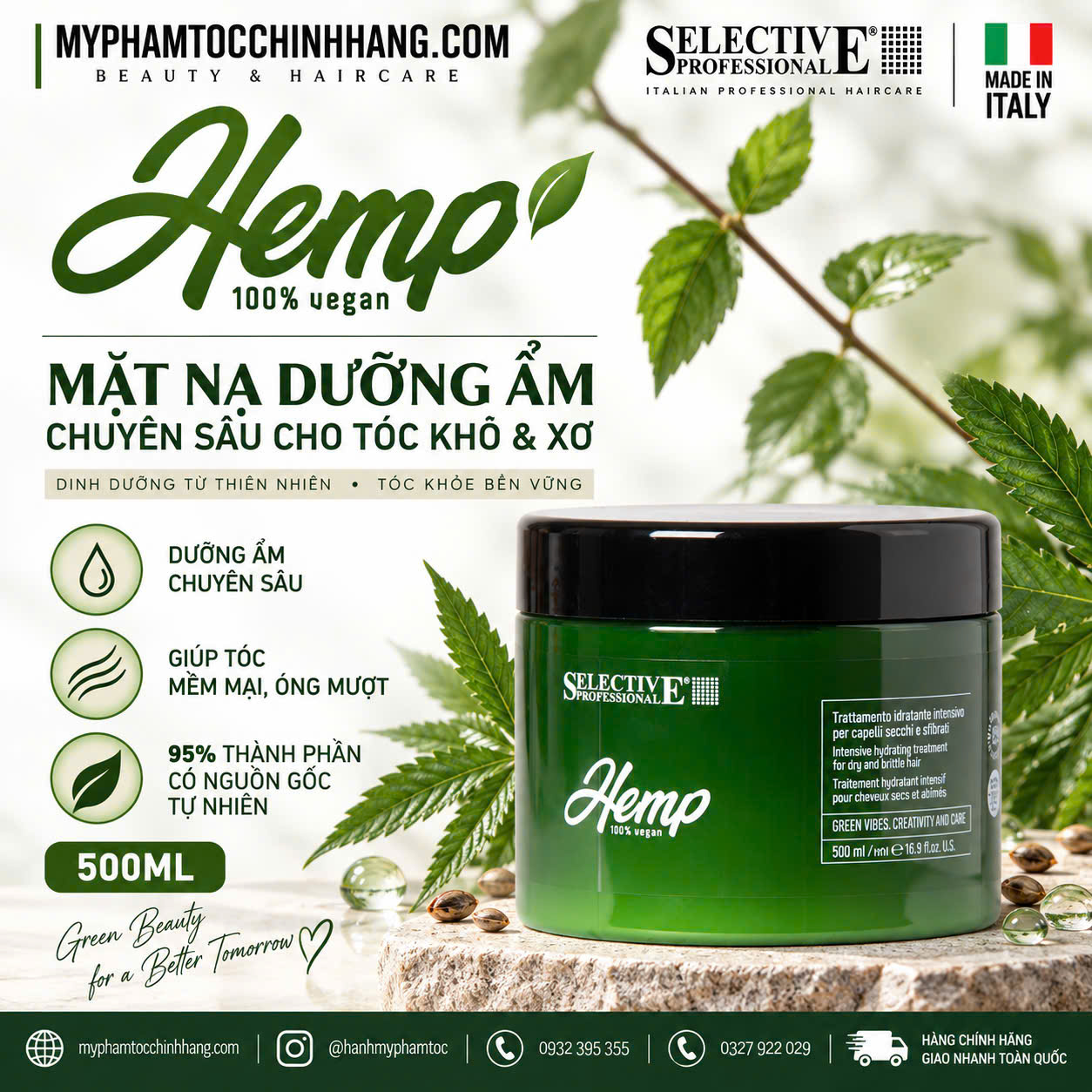 BỘ SẢN PHẨM DƯỠNG ẨM THUẦN CHAY Selective Hemp Sublime Luxury