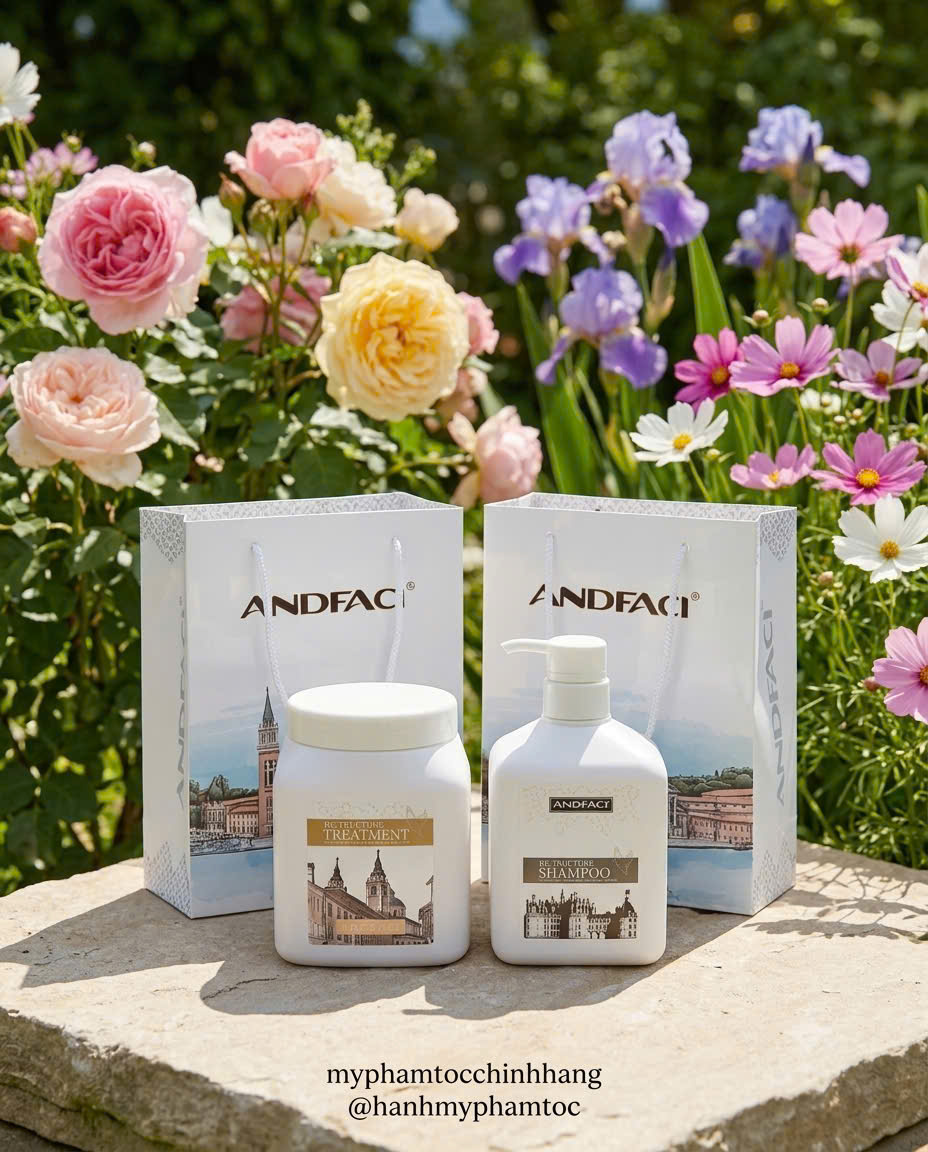 Dầu gội xả siêu phân tử Andfaci Re-Structure Argan Oil Shampoo & Conditioner 650ml