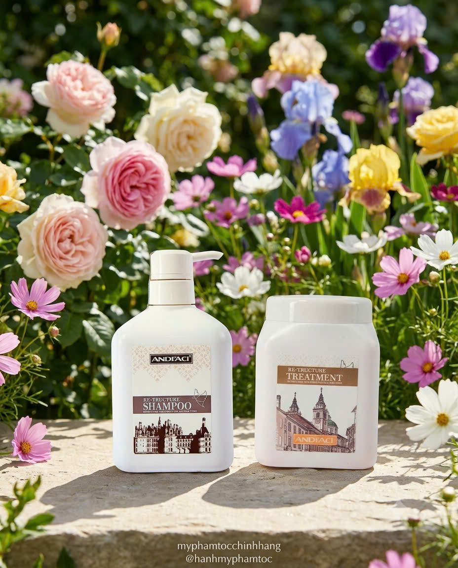 Dầu gội xả siêu phân tử Andfaci Re-Structure Argan Oil Shampoo & Conditioner 650ml