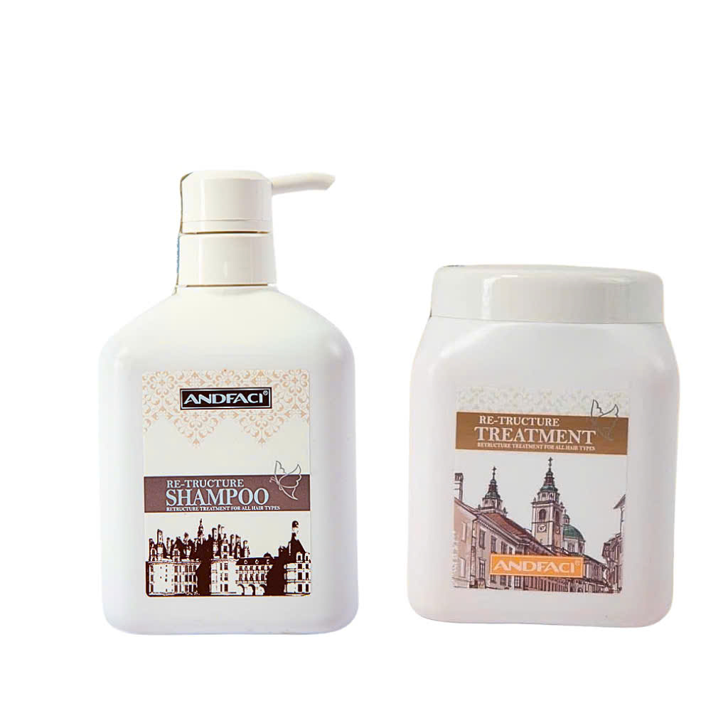 Dầu gội xả siêu phân tử Andfaci Re-Structure Argan Oil Shampoo & Conditioner 650ml