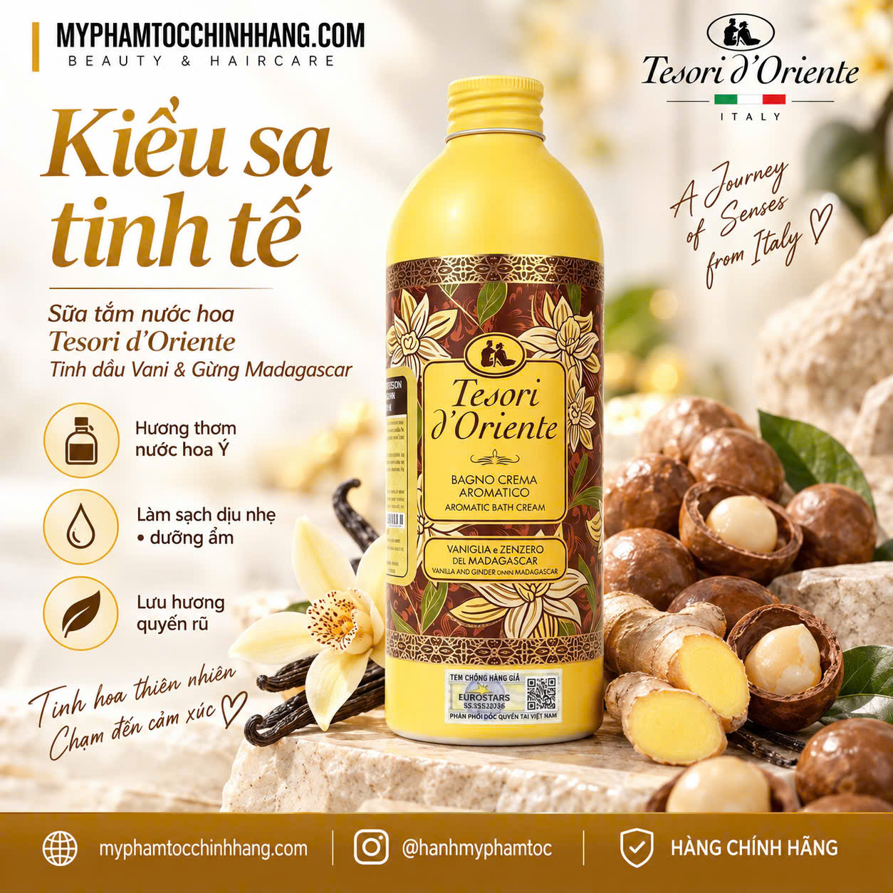 Sữa tắm hương nước hoa ITALIA Tesori d'Oriente Shower Gel (dạng gói - 250ml - 500ml)