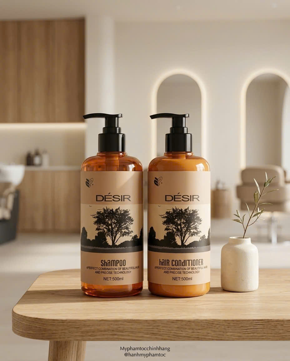 Dầu gội và dầu xả Desir Argan siêu mượt 500ml