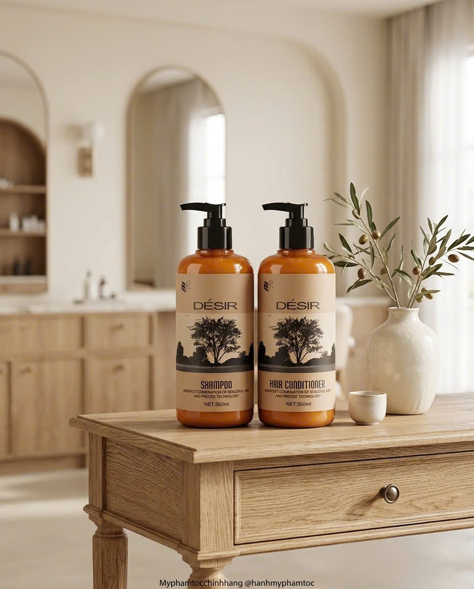 Dầu gội và dầu xả Desir Argan siêu mượt 500ml