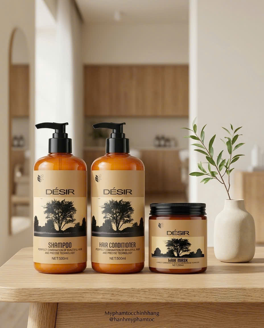 Dầu gội và dầu xả Desir Argan siêu mượt 500ml