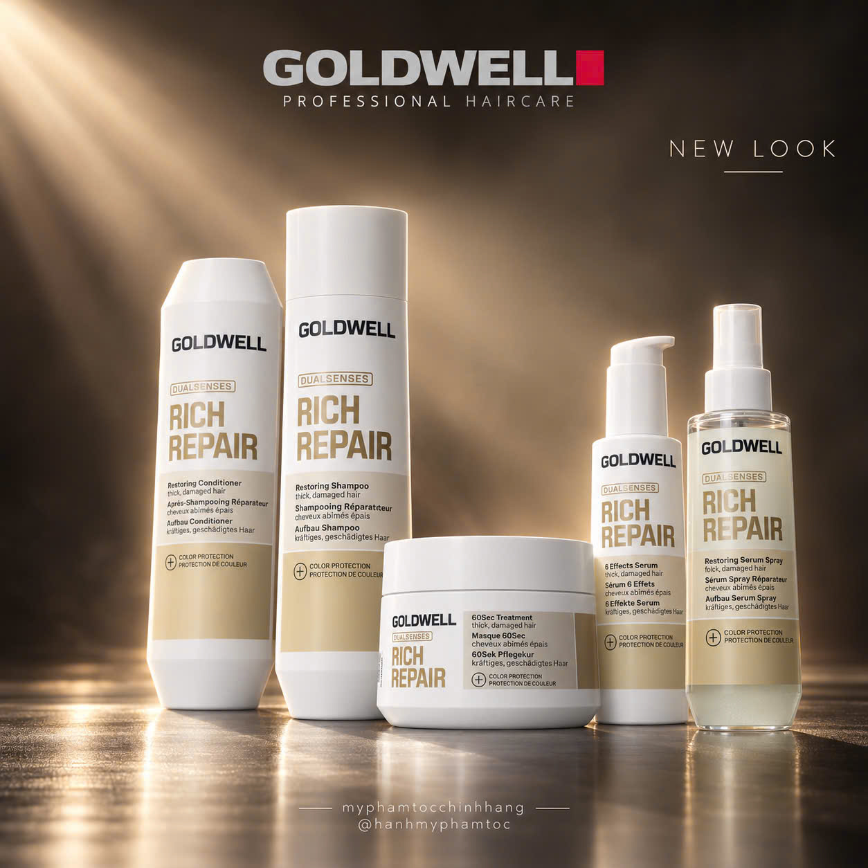 Dầu gội & xả, hấp, dưỡng phục hồi tóc hư tổn Goldwell Dualsenses Rich Repair Restoring