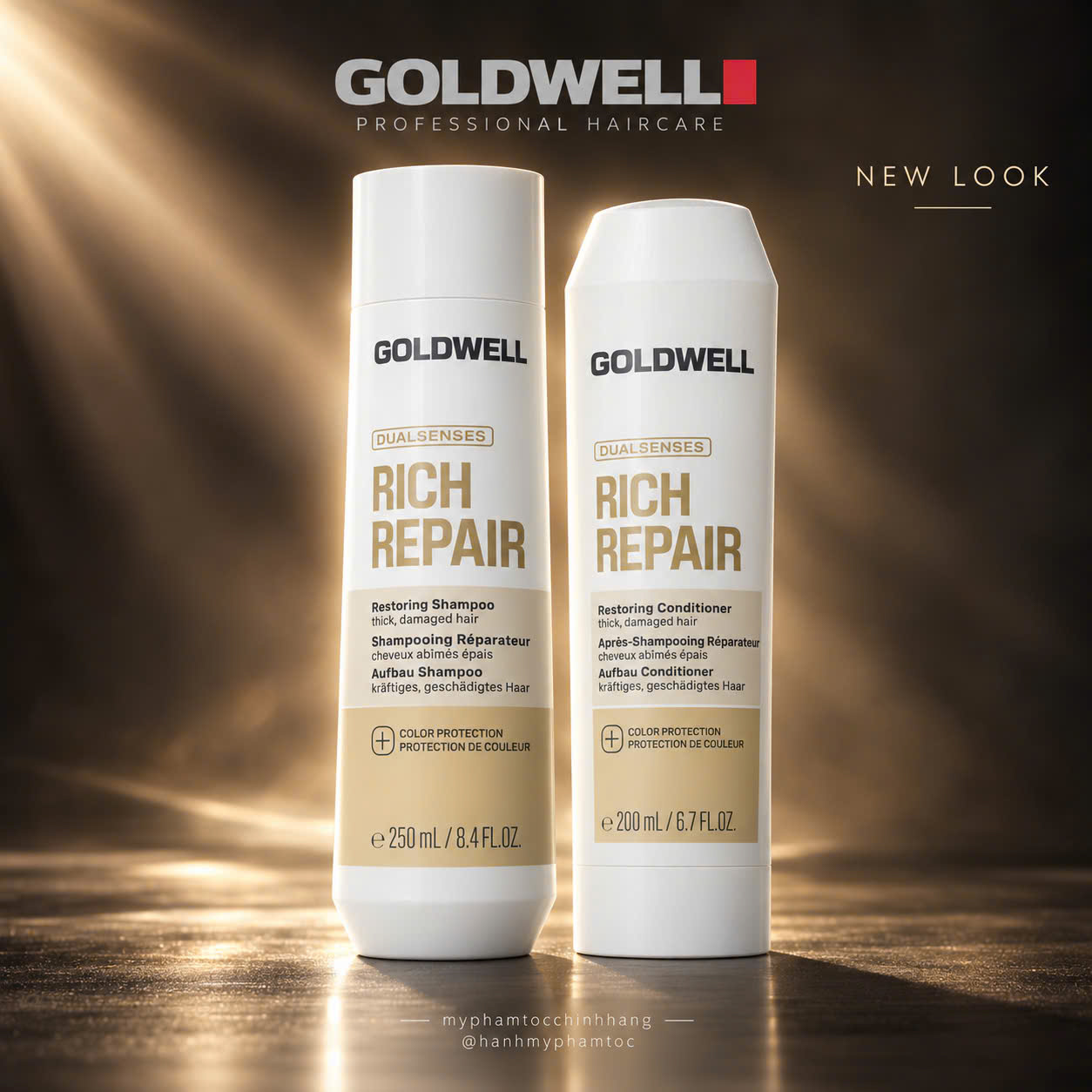 Dầu gội & xả, hấp, dưỡng phục hồi tóc hư tổn Goldwell Dualsenses Rich Repair Restoring