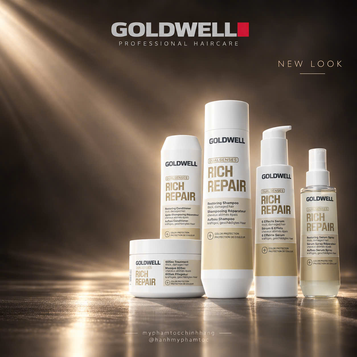 Dầu gội & xả, hấp, dưỡng phục hồi tóc hư tổn Goldwell Dualsenses Rich Repair Restoring