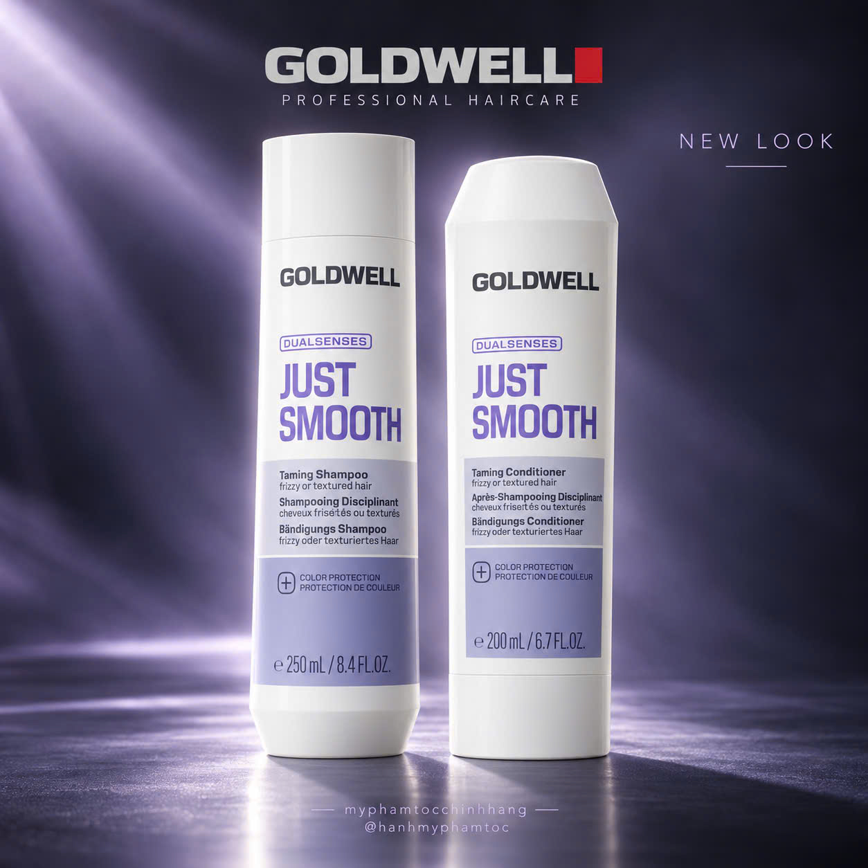 Dầu gội & xả Goldwell làm mượt tóc Dualsenses Just Smooth taming Shampoo & Conditioner