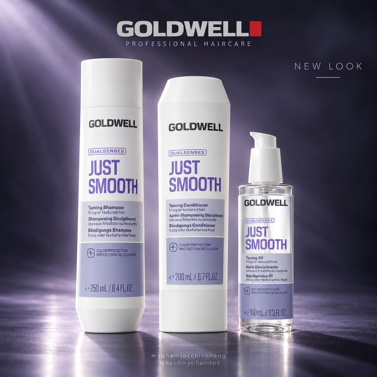 Dầu gội & xả Goldwell làm mượt tóc Dualsenses Just Smooth taming Shampoo & Conditioner
