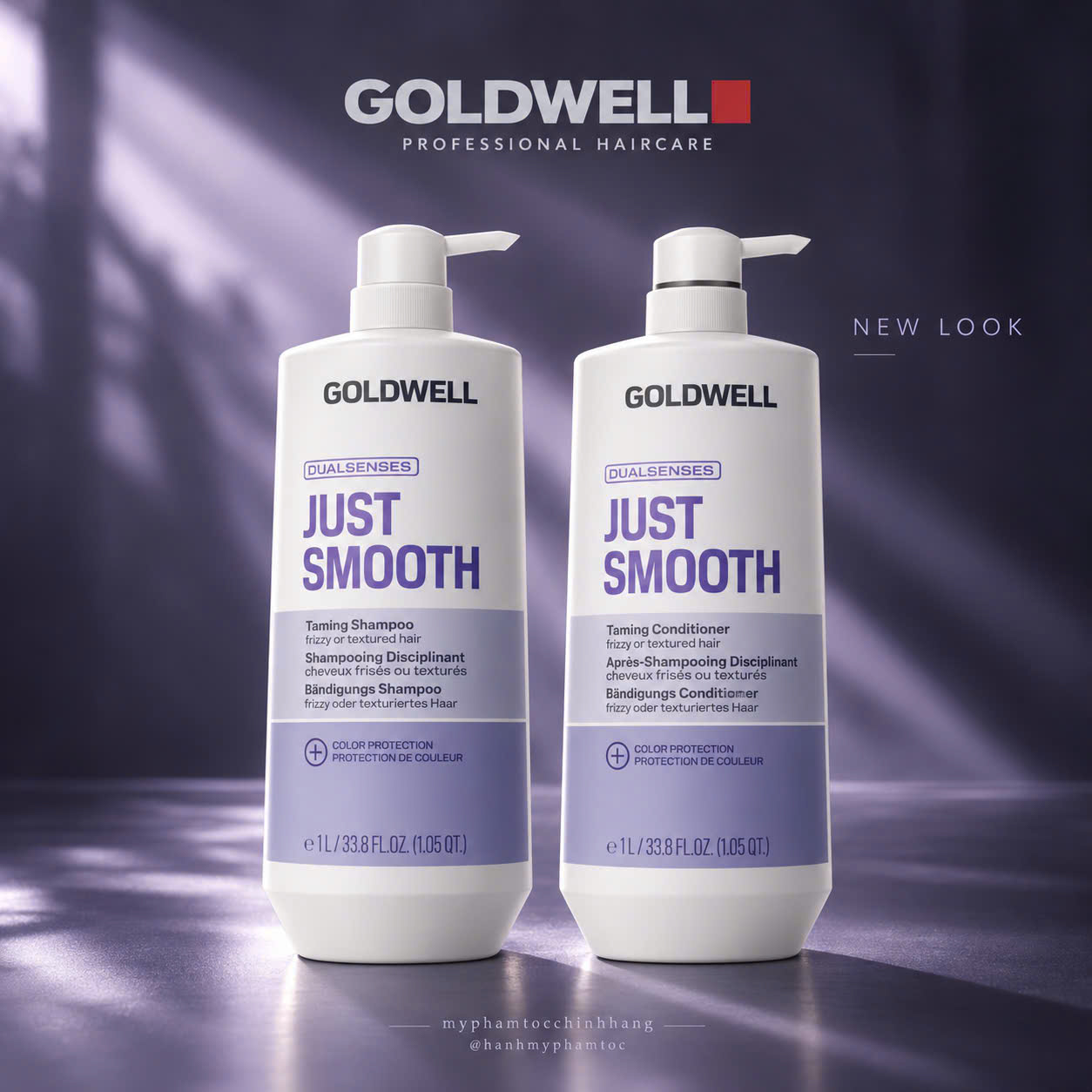 Dầu gội & xả Goldwell làm mượt tóc Dualsenses Just Smooth taming Shampoo & Conditioner
