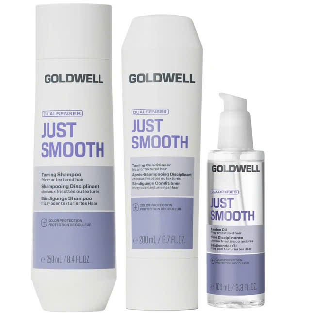 Dầu gội & xả Goldwell làm mượt tóc Dualsenses Just Smooth taming Shampoo & Conditioner