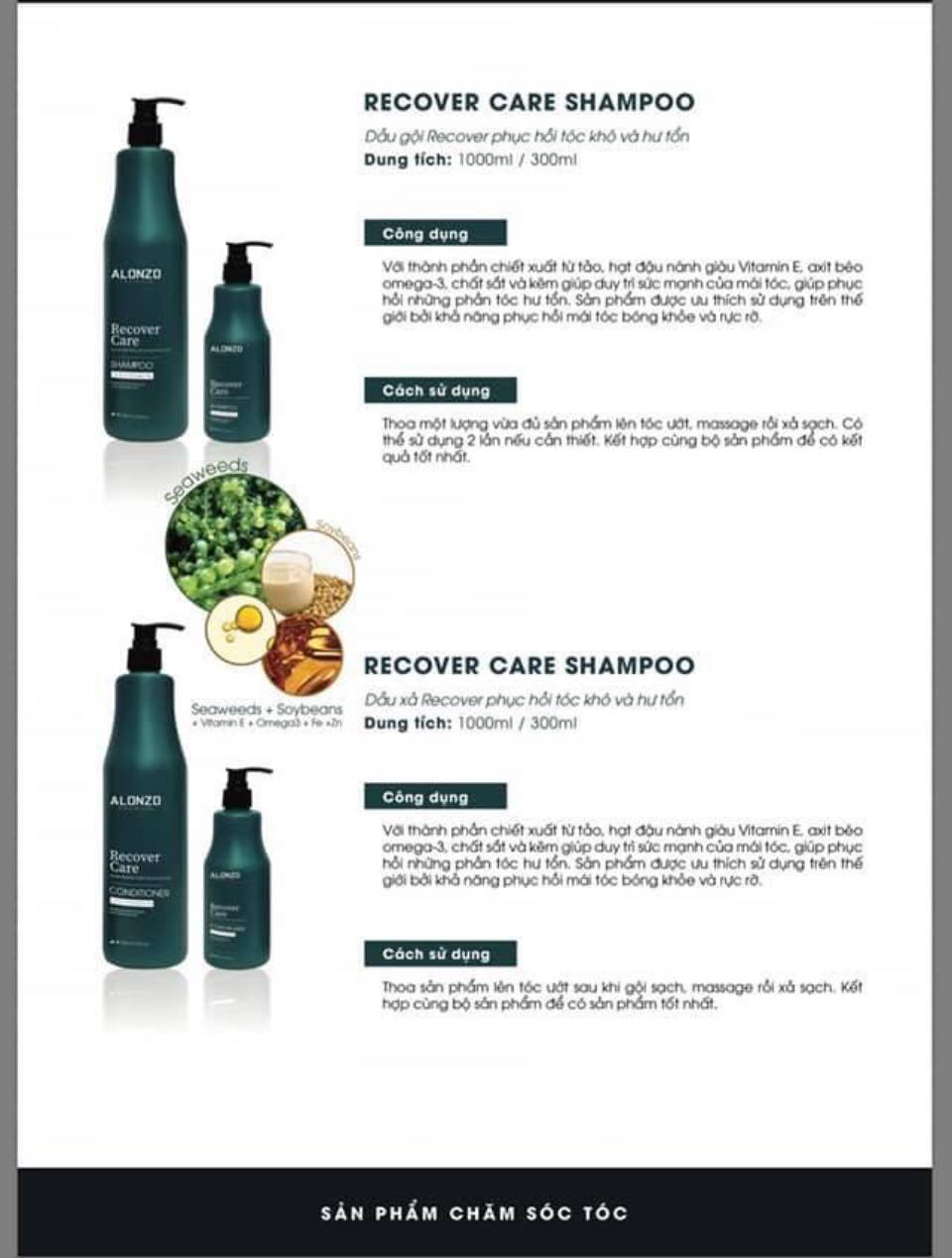 Dầu gội xả phục hồi tóc hư tổn Alonzo Premium Regener 300ml 1000ml