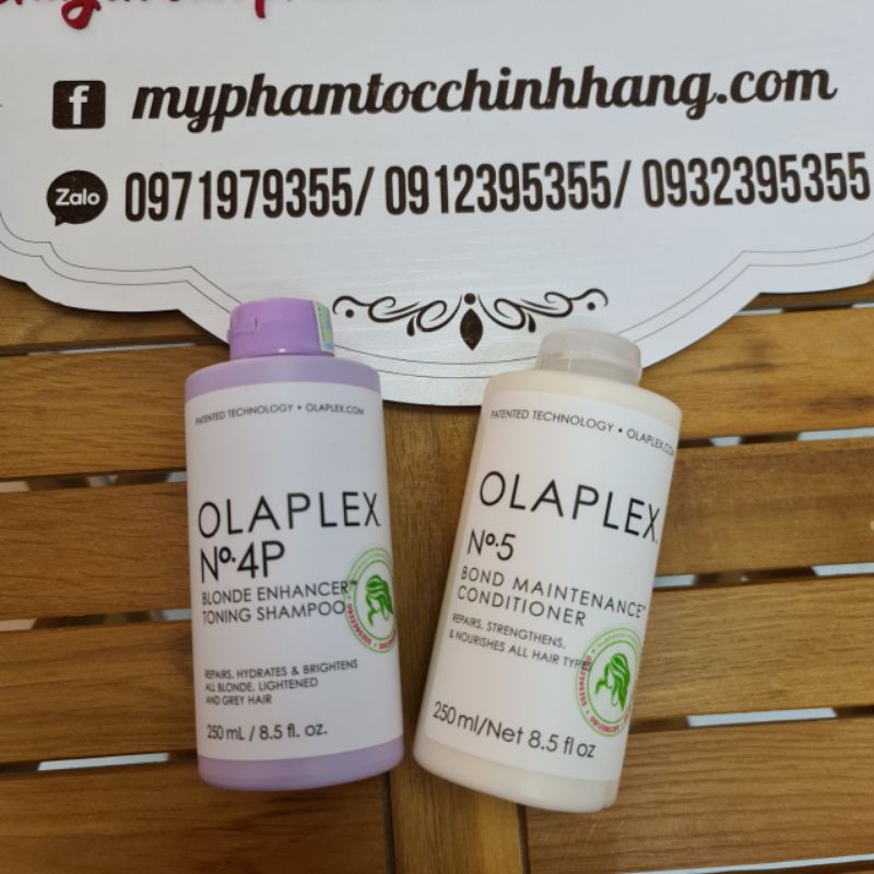 Bộ đôi chăm sóc tóc tím chuyên dụng cho tóc tẩy, tóc sáng màu OLAPLEX No.4P và OLAPLEX No.5P