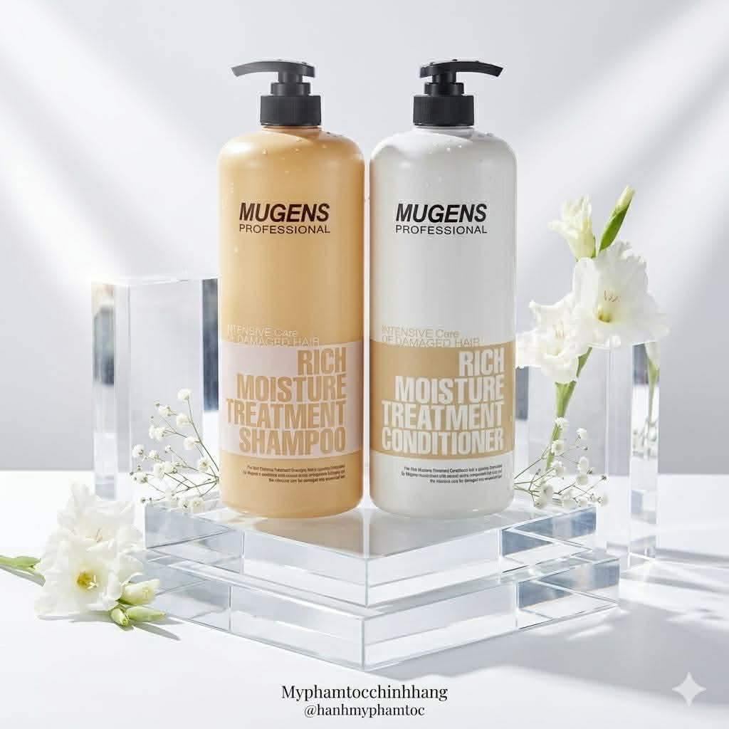 Bộ dầu gội – dầu xả dưỡng chất Mugens Rich Moisture Treatment 1000ml