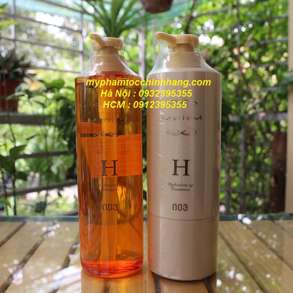 Dầu gội và dầu xả dưỡng ẩm Number three Muriem 003 H (Muriem Gold Hydration Up Shampoo H / Treatment H) 660ml