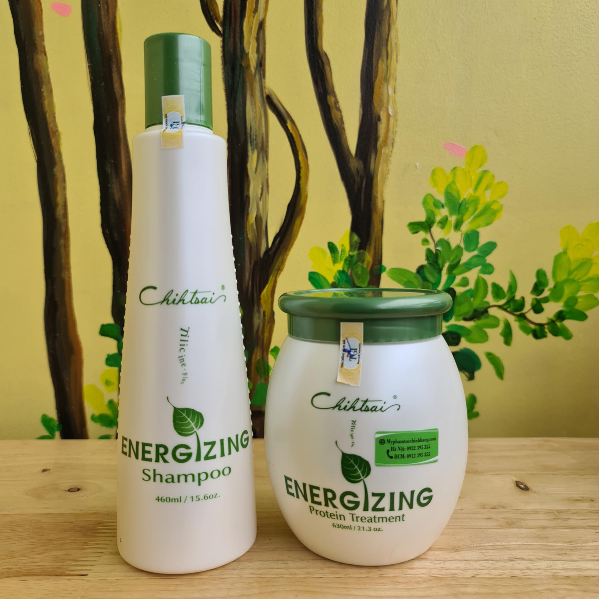 Dầu gội và hấp trà xanh CHIHTSAI Energizing 460ml - 650ml