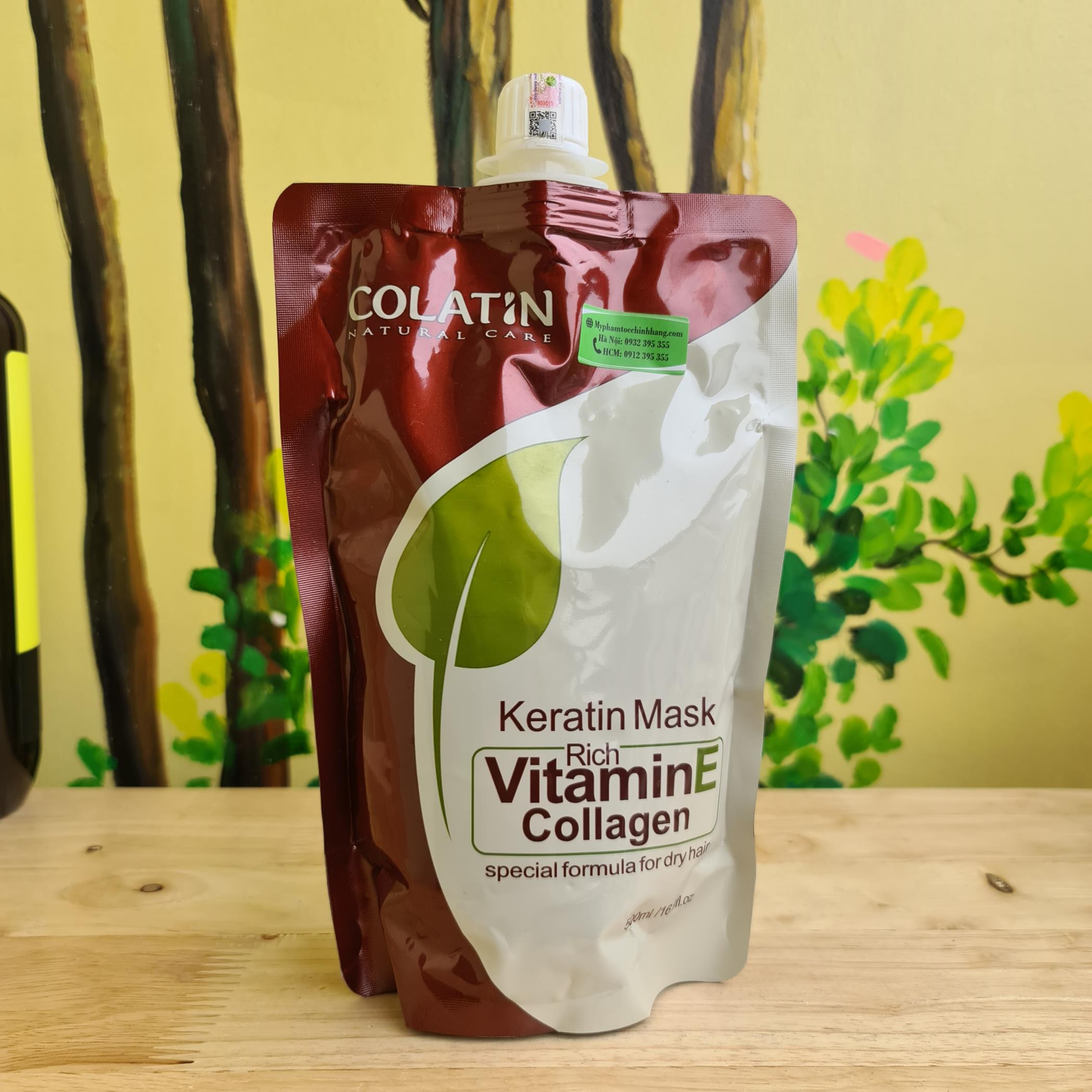 HẤP TÚI HOẶC HŨ COLATIN VITAMIN E COLLAGEN MASK 500ML