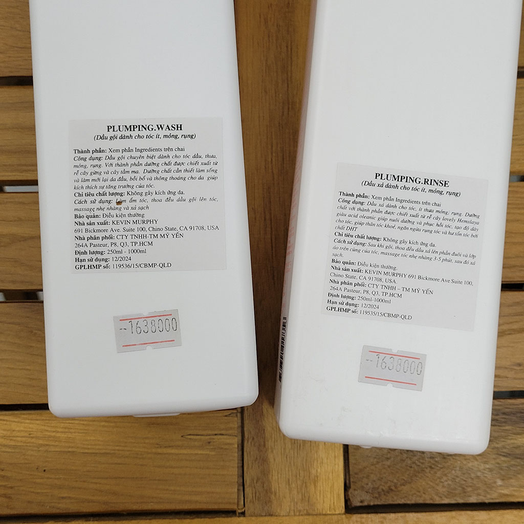 Dầu Gội và dầu xả Làm Dày Tóc Kevin Murphy Plumping 250ml/ 1000ml