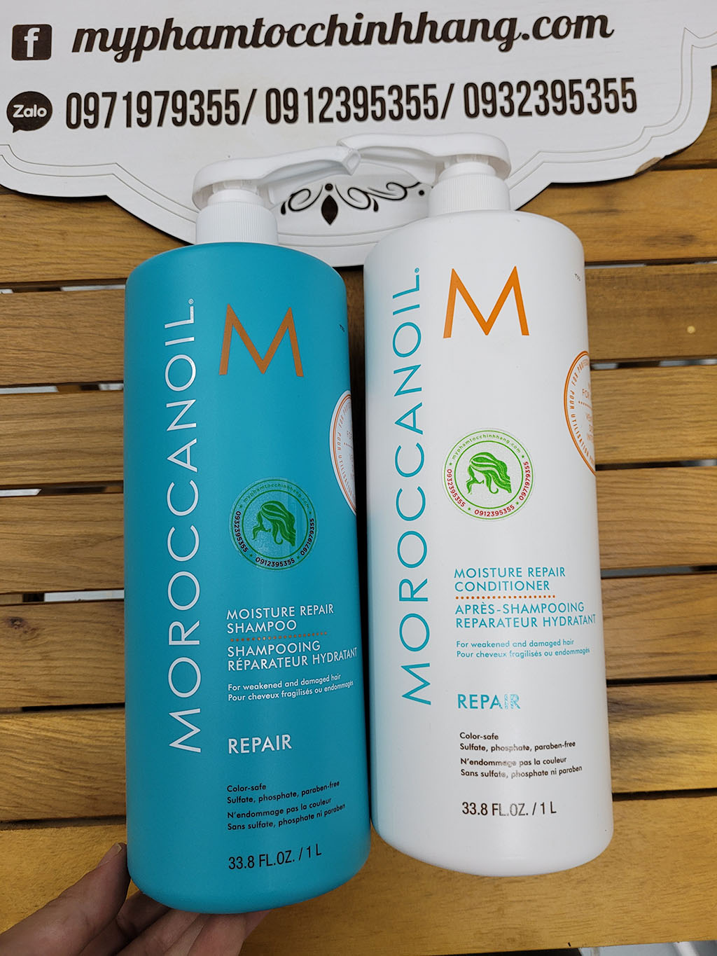 Dầu Gội & Dầu Xả Phục Hồi Moroccanoil Moisture Repair Shampoo & Conditioner