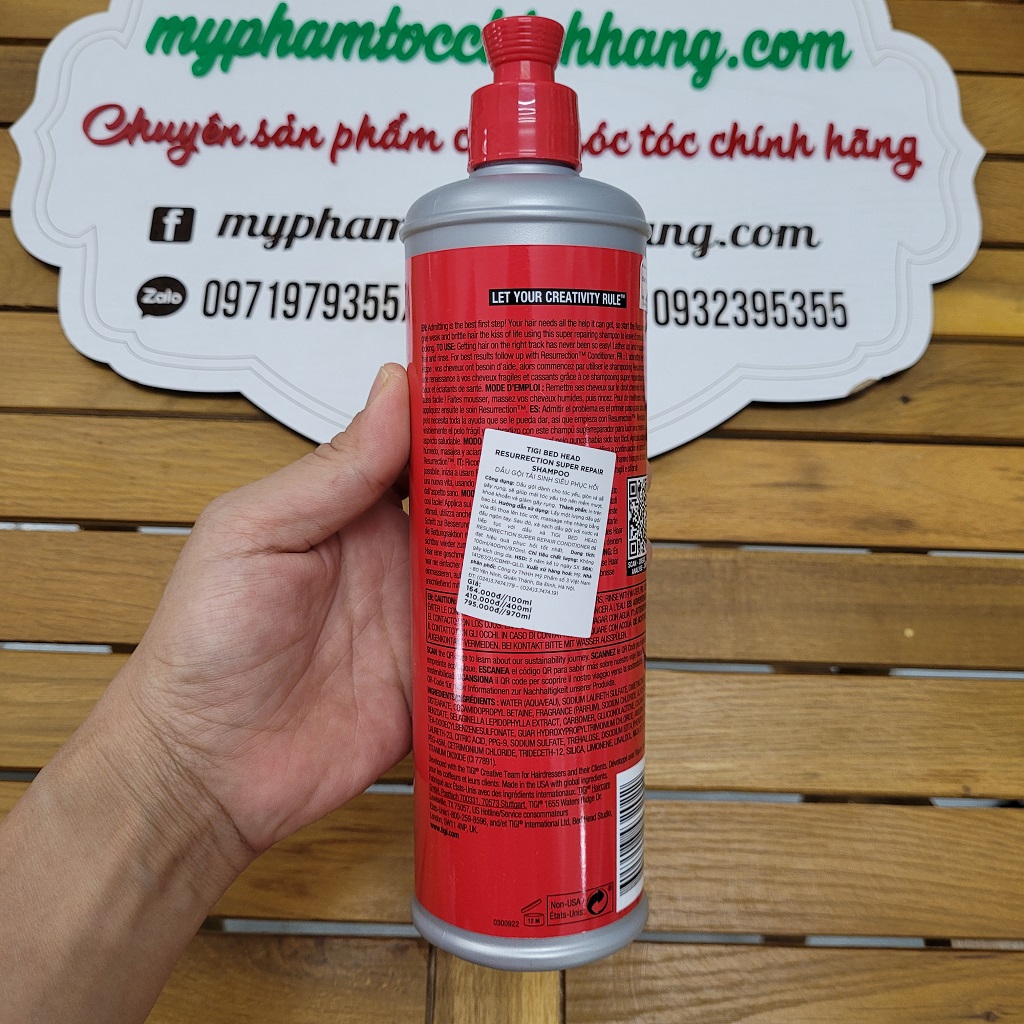 Dầu gội và xả phục hồi tóc hư tổn cấp độ 3 TIGI Bed Head Resurrection (TIGI Bed Head Urban Antidotes Level 3 Resurrection Shampoo & Conditioner) 400ml 970ml