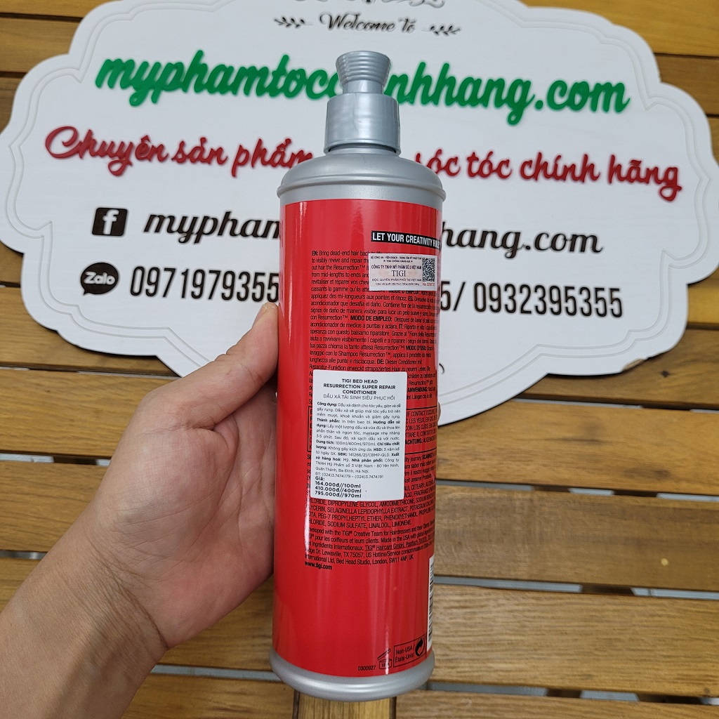 Dầu gội và xả phục hồi tóc hư tổn cấp độ 3 TIGI Bed Head Resurrection (TIGI Bed Head Urban Antidotes Level 3 Resurrection Shampoo & Conditioner) 400ml 970ml