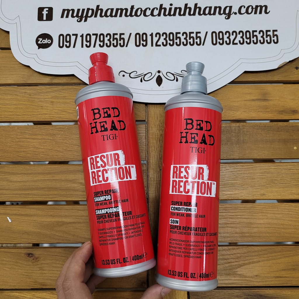 Dầu gội và xả phục hồi tóc hư tổn cấp độ 3 TIGI Bed Head Resurrection (TIGI Bed Head Urban Antidotes Level 3 Resurrection Shampoo & Conditioner) 400ml 970ml