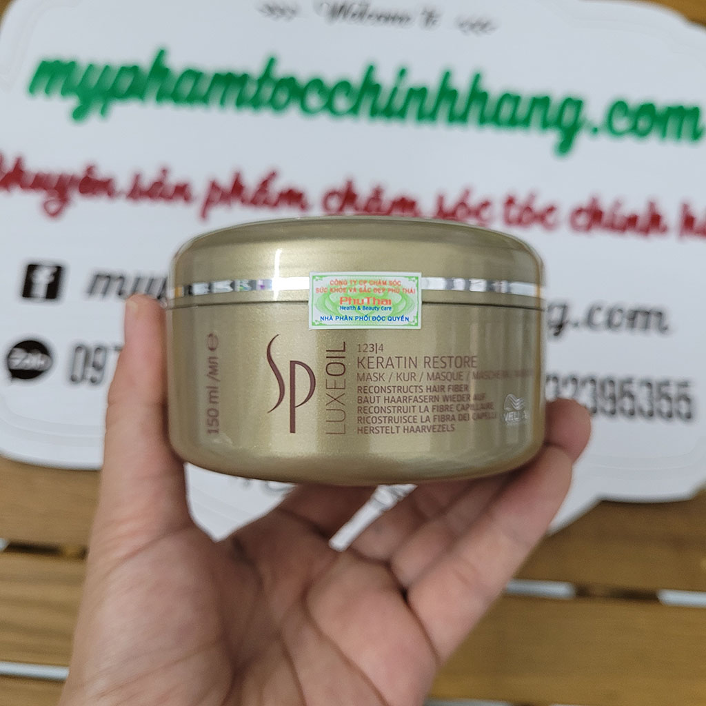 Hấp dầu phục hồi Wella SP LuxeOil Keratin Restore Mask 150ml - 400ml