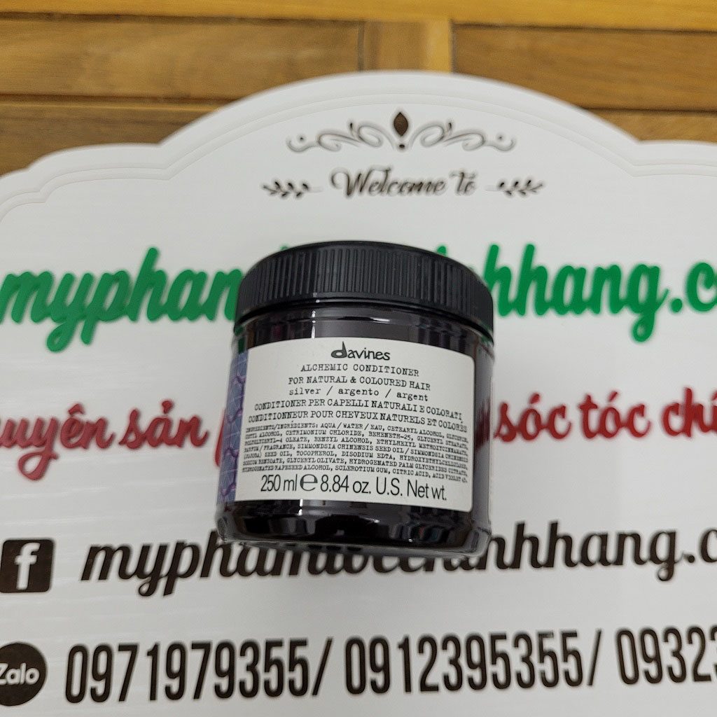 Dầu gội và dầu xả khử ánh vàng cho tóc sáng màu Davines Alchemic Silver 280ml - 250ml
