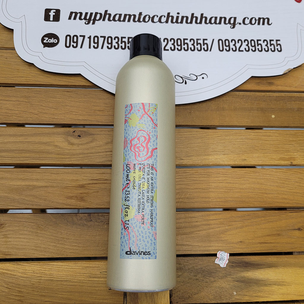 Gôm xịt siêu cứng giữ nếp lâu dài Davines Extra Strong Hairspray 400ml