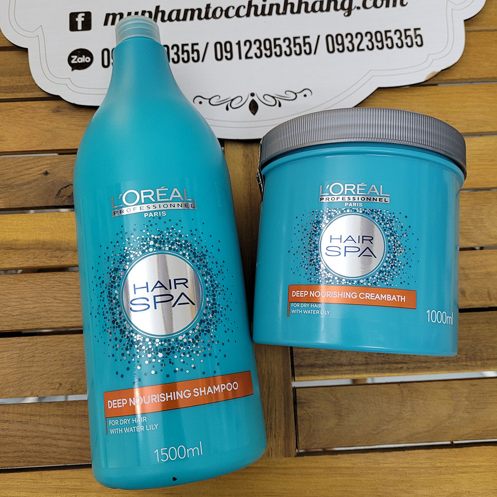 DẦU GỘI VÀ DẦU HẤP L'OREAL NUÔI DƯỠNG TÓC SUÔN MƯỢT HAIR SPA 500ML - 600ML -1500ML - 1000ML