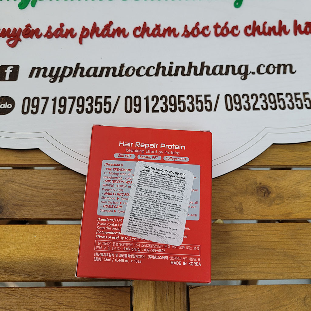 SOPHIA PLATIUM PROTEIN PHỤC HỒI TÓC HƯ NÁT REPAIR AMPOULE 10*13ML