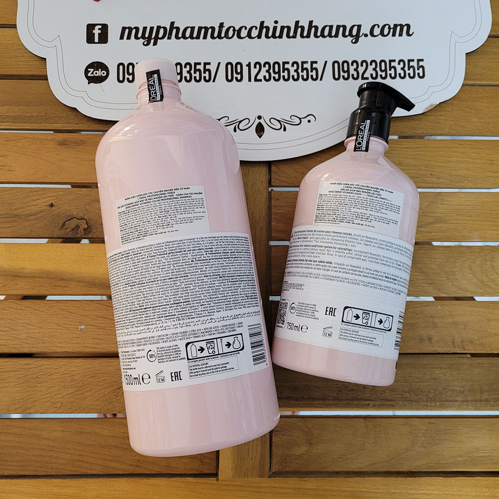 DẦU GỘI XẢ CHO TÓC NHUỘM L'OREAL VITAMINO COLOR 1500ML - 750ML - 500ML