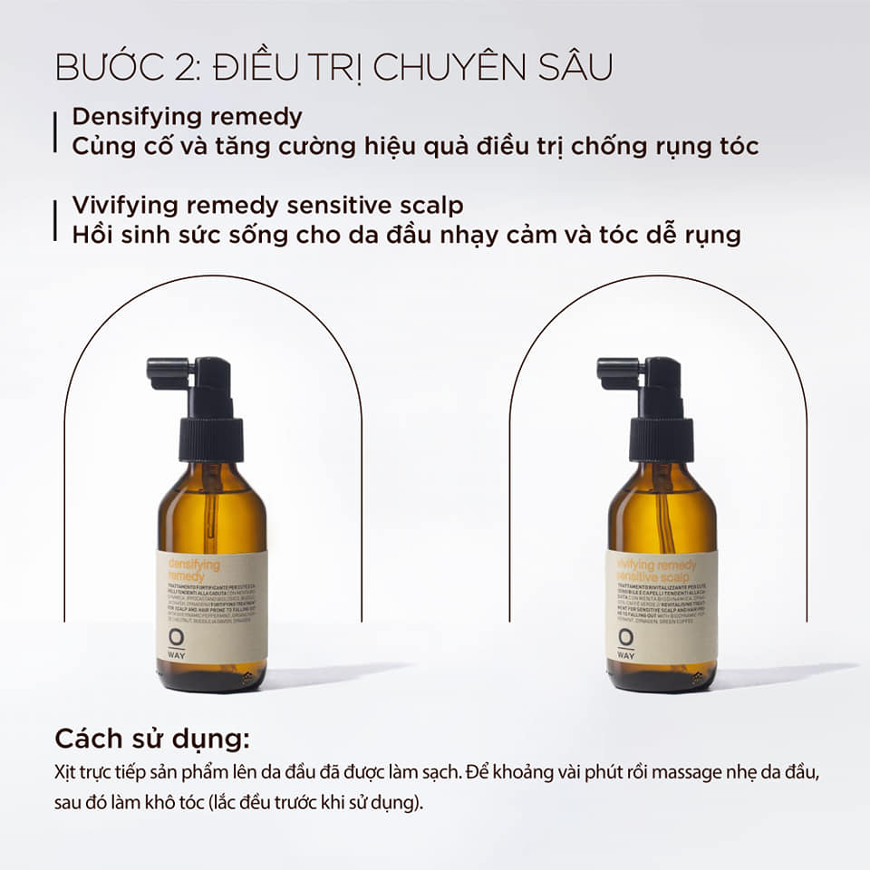 HUYẾT THANH CHỐNG RỤNG TÓC OWAY HAIR-LOSS REMEDY 100ML (DENSIFYING DA ĐẦU THƯỜNG - VIVIFYING SENSITIVE CHO DA ĐẦU NHẠY CẢM)