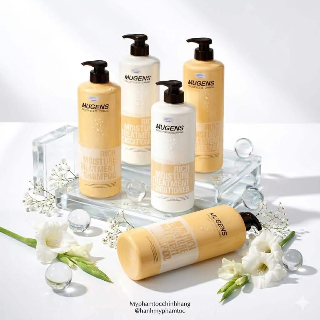 Bộ dầu gội – dầu xả dưỡng chất Mugens Rich Moisture Treatment 1000ml