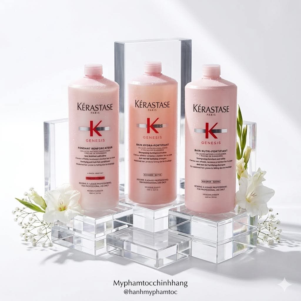 Dầu gội và dầu xả Kérastase Genesis phục hồi sợi tóc yếu, giảm đứt gãy thân tóc