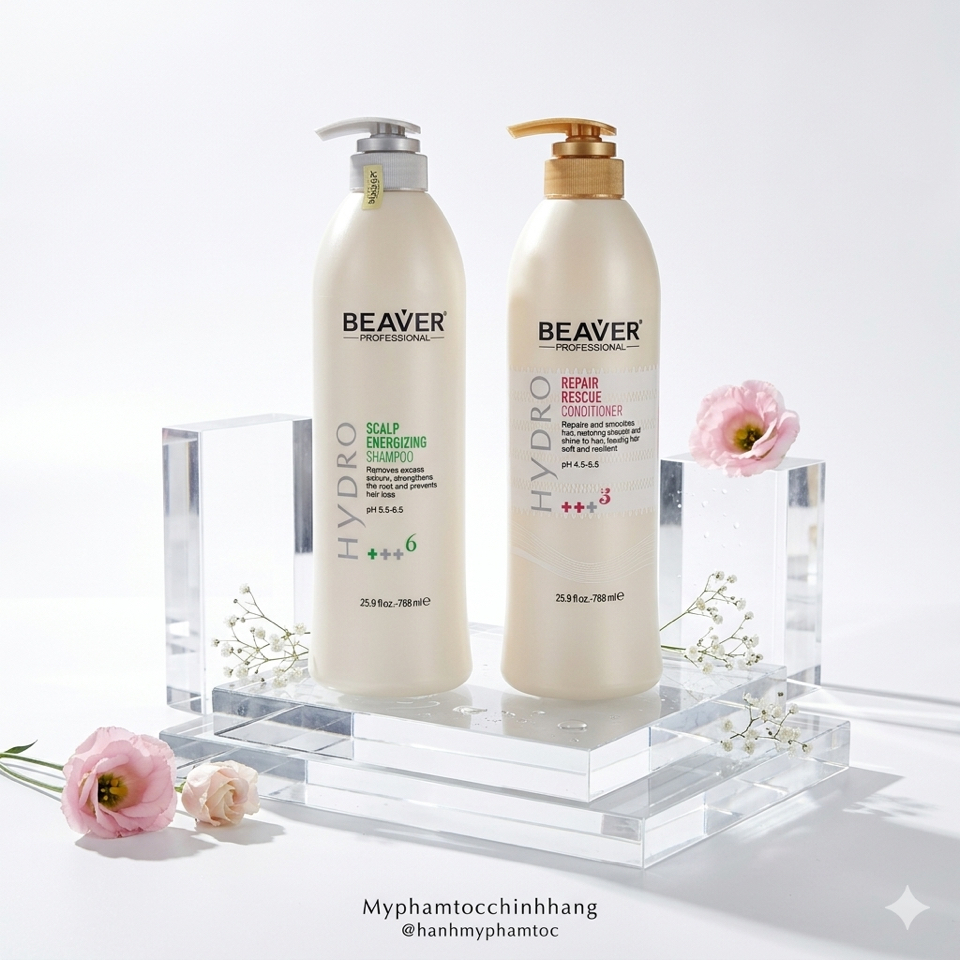 Dầu gội xả BEAVER số 5 phục hồi chuyên sâu tóc hư tổn (BEAVER Hydro Repair Rescue Shampoo & Conditioner No.5)