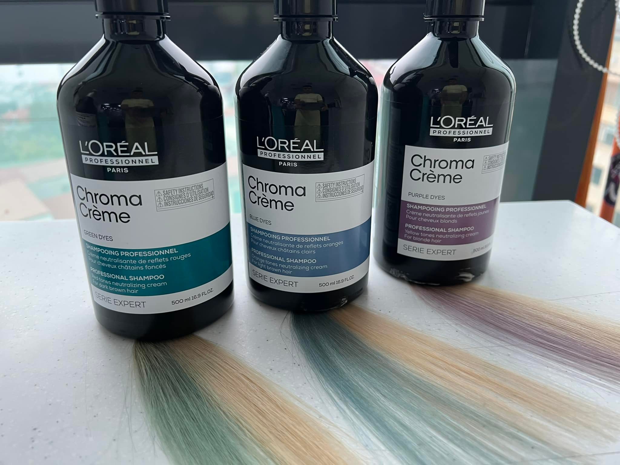 DẦU GỘI L'OREAL CHROMA PURPLE TÍM KHỬ VÀNG, GREEN XANH KHỬ ĐỎ, XANH BLUE KHỬ CAM 300ML - 500ML - 1500ML