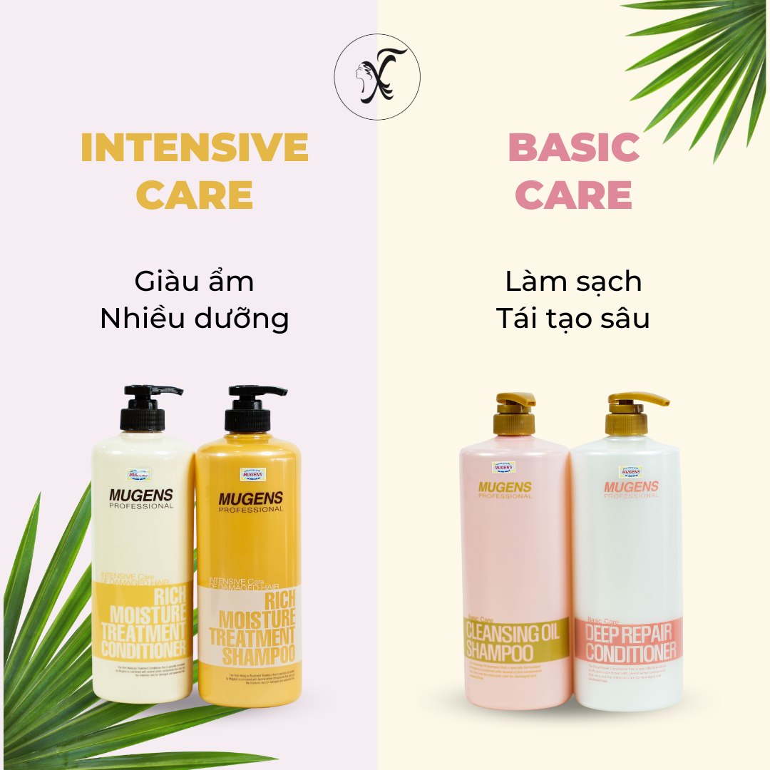 Bộ dầu gội – dầu xả dưỡng chất Mugens Rich Moisture Treatment 1000ml