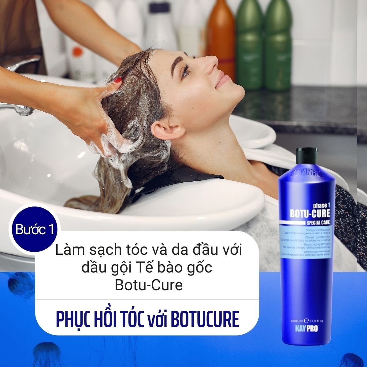 DẦU GỘI, MẶT NẠ, XỊT DƯỠNG  KAYPRO BOTU CURE PHỤC HỒI TẾ BÀO GỐC 350ML - 500ML - 1000ML