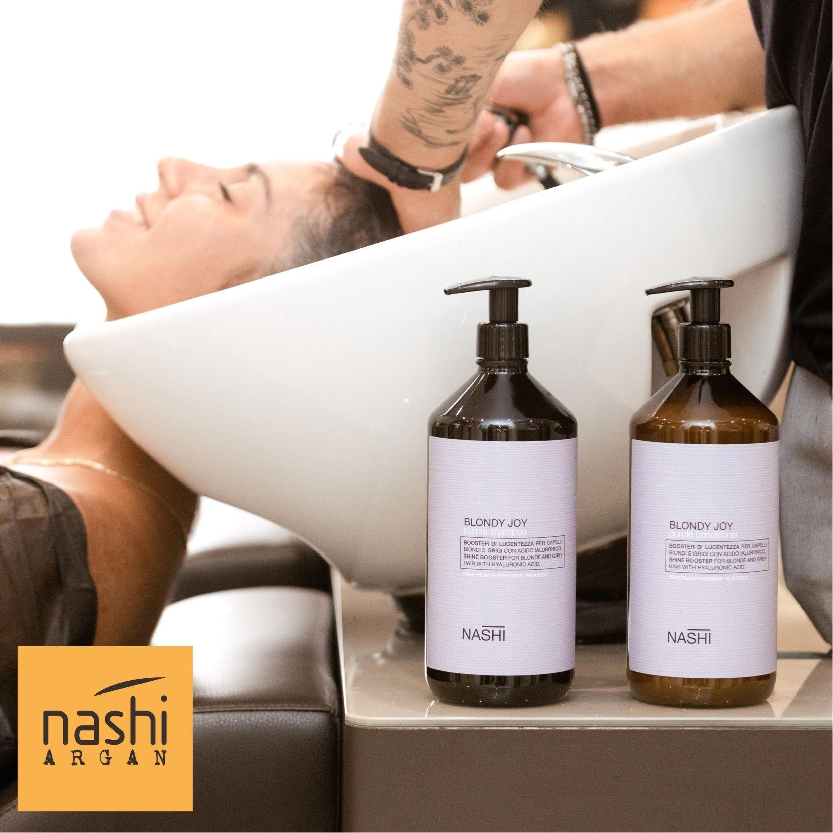 DẦU GỘI XẢ TÍM KHỬ ÁNH VÀNG NASHI REFRESH SILVER VÀ BLONDY JOY 250ML - 150ML