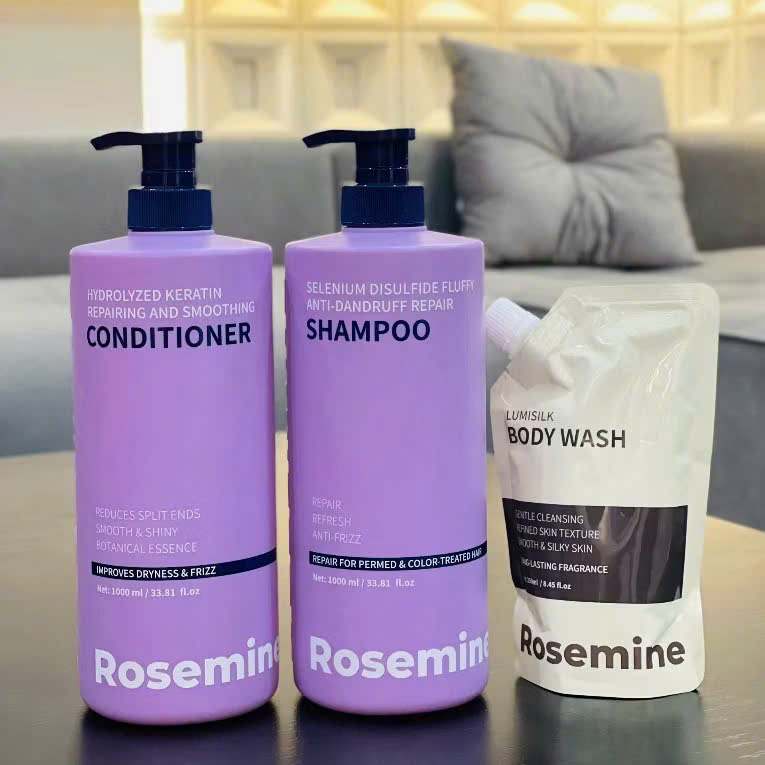ROSEMINE PROFESSIONAL Gội xả giảm rụng, kiểm soát dầu tạo độ phồng và phục hồi tóc hư tổn 500 ml