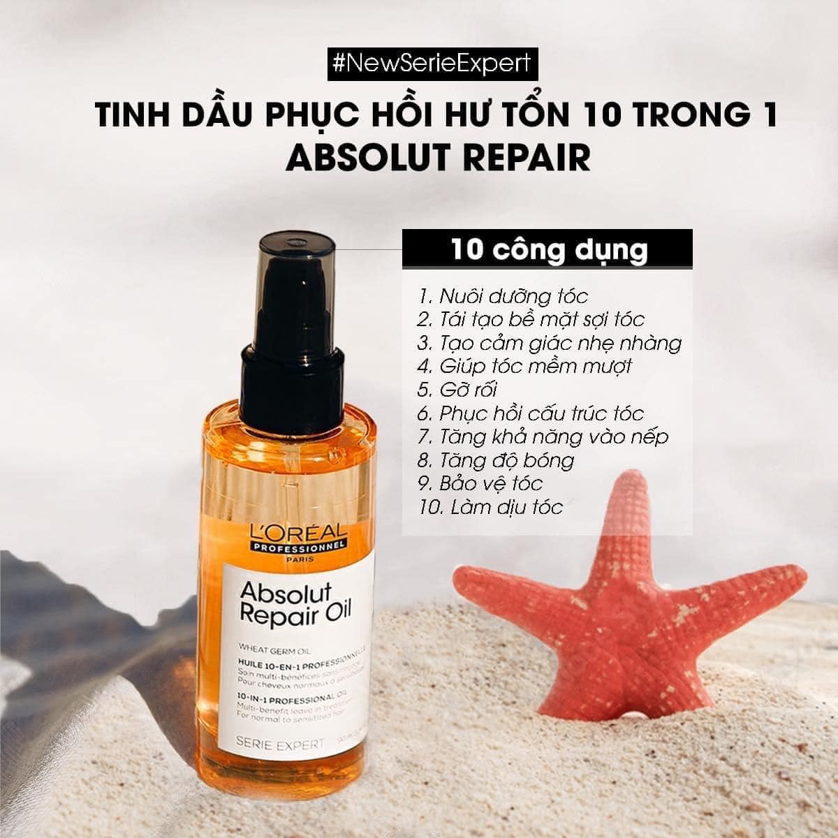 Tinh dầu dưỡng tóc L'oreal Absolut Repair Oil 10-In-1 30ml 90ml