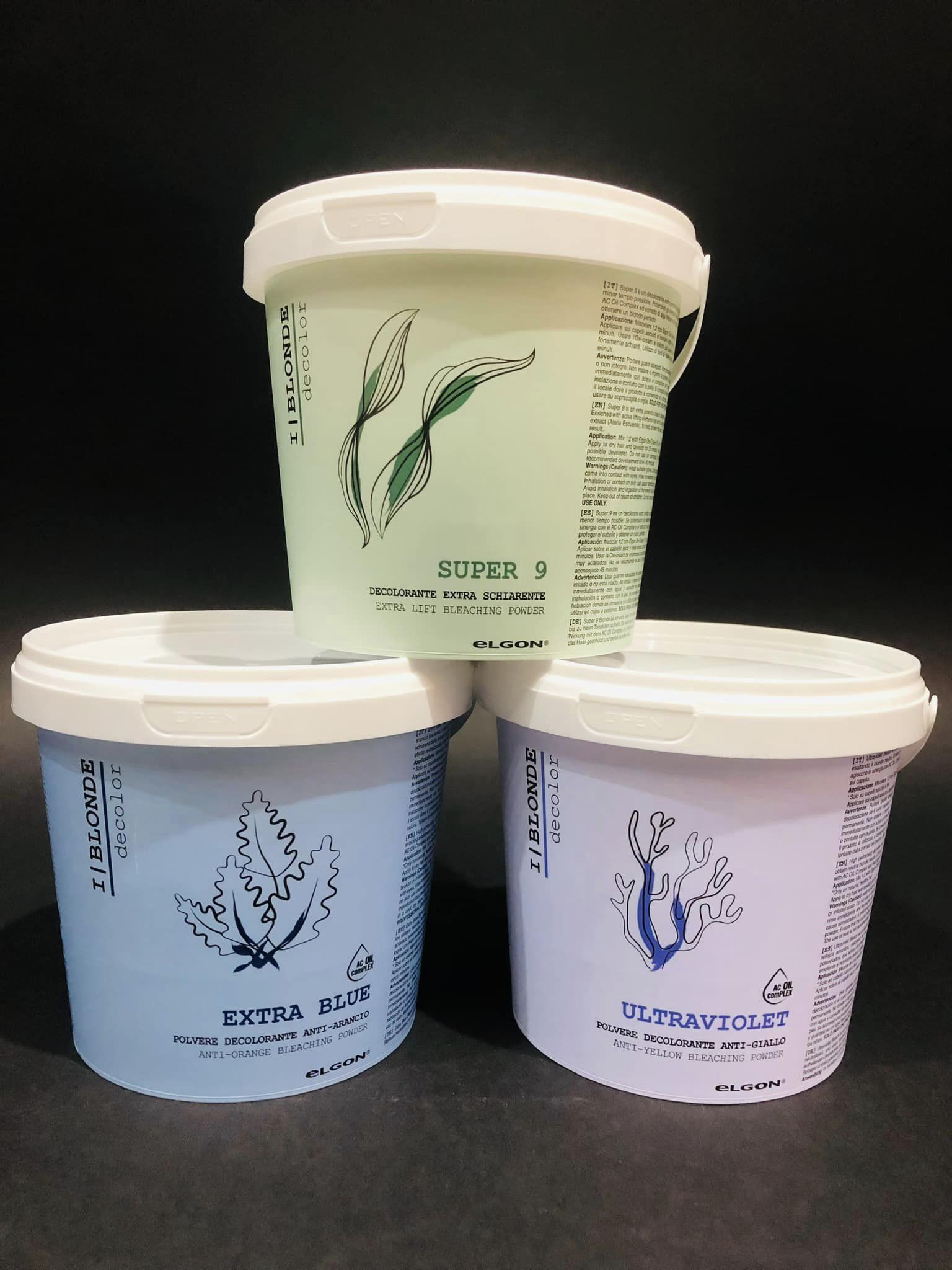 Bột tẩy tóc tím (khử vàng) Elgon I-Blonde Ultra Violet Bleach (Purple Bleach Powder) 500ml